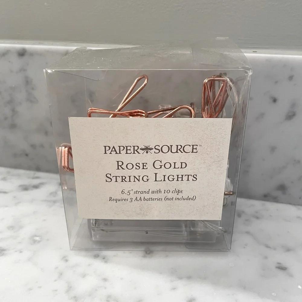 Paper Source Rose Gold String Lights with Photo Clips